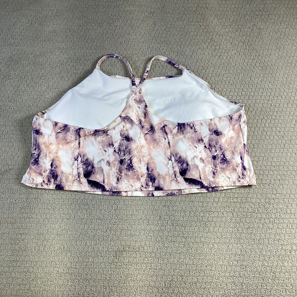Old Navy Active Powersoft Built-In Bra Crop Top 4X Marble‎ Print Light Support - Picture 2 of 4